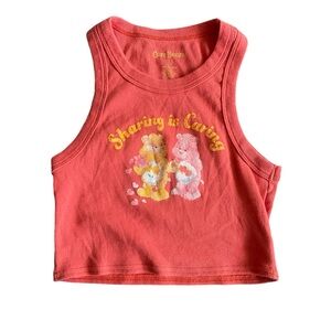 Orange Care Bear Tank Top